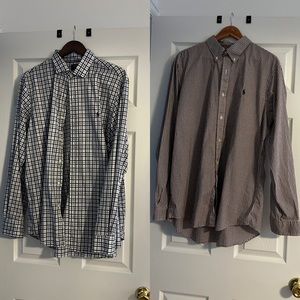 Two plaid men’s Ralph Lauren button down shirts
